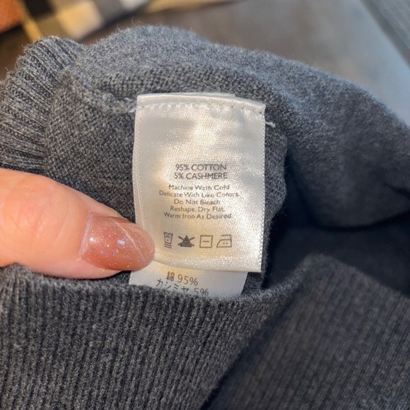 Eddie Bauer large tall cotton/cashmere blend gray sweater - Picture 6 of 9